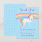 Rainbow Unicorn Bedankkaart (Voorkant / Achterkant)