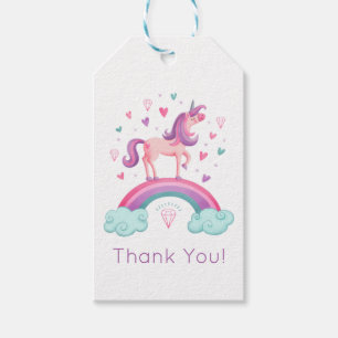 Rainbow Unicorn bedankt Cadeaulabel