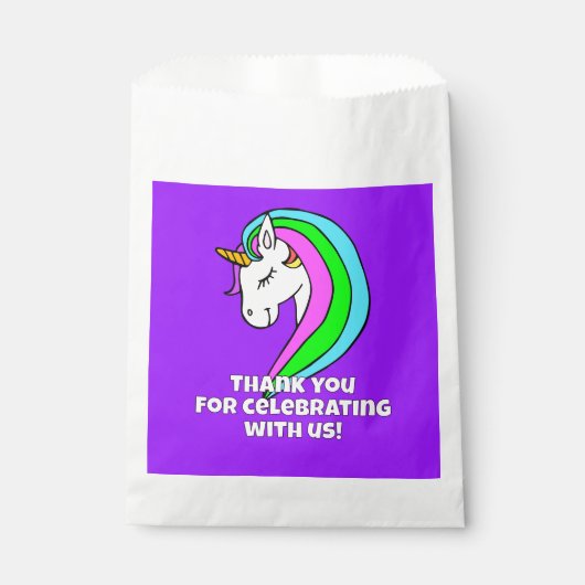 Rainbow Unicorn Bedankzakje (Voorkant)