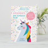 Rainbow Unicorn bewerkbaar verjaardagsontwerp Kaart (Staand voorkant)