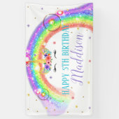 Rainbow Unicorn Birthday Banner Unicorn Face (Verticaal)
