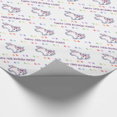 Rainbow Unicorn Birthday Cadeaupapier (Hoek)