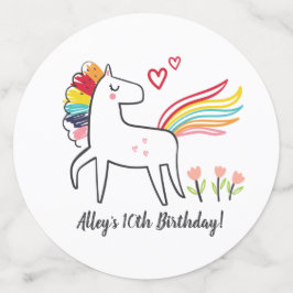 Rainbow Unicorn Birthday Custom Name Confetti