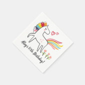 Rainbow Unicorn Birthday Custom Name Stickers Servet (Hoek)