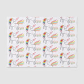 Rainbow Unicorn Birthday Custom Name Tissuepapier (Voorkant)