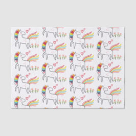 Rainbow Unicorn Birthday Custom Name Tissuepapier
