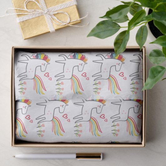 Rainbow Unicorn Birthday Custom Name Tissuepapier (Geschenk)