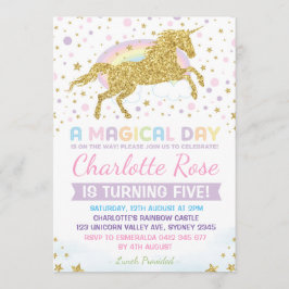 Rainbow Unicorn Birthday Invitation Party nodigt u Kaart