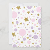 Rainbow Unicorn Birthday Invitation roze Gold Kaart (Achterkant)
