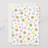 Rainbow Unicorn Birthday Invitation roze Gold Kaart (Achterkant)
