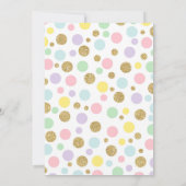 Rainbow Unicorn Birthday Invitation roze Gold Kaart (Achterkant)