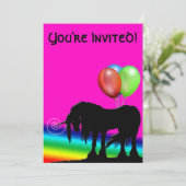 Rainbow Unicorn Birthday Kaart (Staand voorkant)