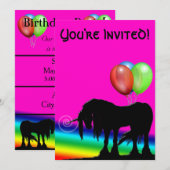 Rainbow Unicorn Birthday Kaart (Voorkant / Achterkant)