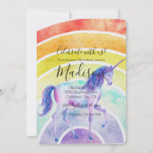Rainbow Unicorn Birthday Kaart (Voorkant)