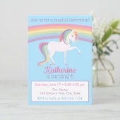 Rainbow Unicorn Birthday Kaart (Staand voorkant)