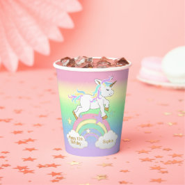 Rainbow Unicorn Birthday Papieren Bekers