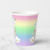 Rainbow Unicorn Birthday Papieren Bekers (Rechts)