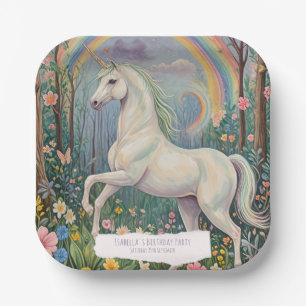 Rainbow Unicorn Birthday Papieren Bordje