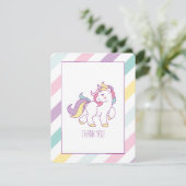 Rainbow Unicorn Birthday Party Dank je wel Bedankkaart (Staand voorkant)