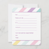 Rainbow Unicorn Birthday Party Dank je wel Bedankkaart (Achterkant)