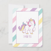Rainbow Unicorn Birthday Party Dank je wel Bedankkaart (Voorkant)