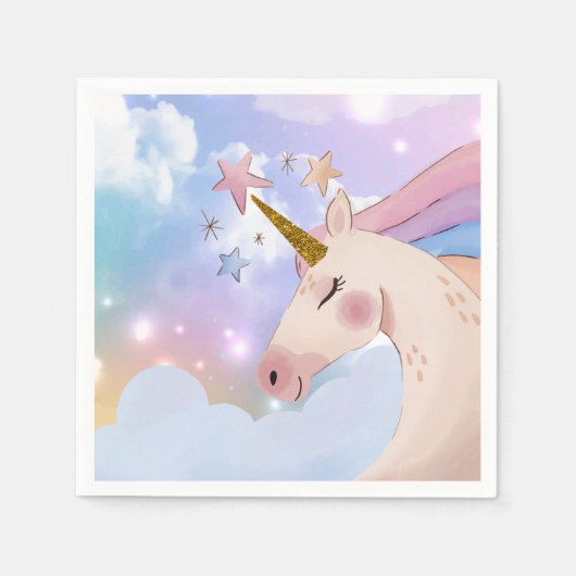 Rainbow Unicorn Birthday Party Decor Party Supply Servet (Voorkant)