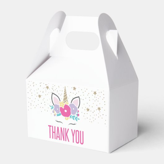 Rainbow Unicorn Birthday Party Favor Box Bedankdoosjes (Voorkant Zijde)