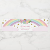 Rainbow Unicorn Birthday Party Favor Waterfles Etiket (Enkel label)