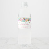 Rainbow Unicorn Birthday Party Favor Waterfles Etiket (Voorkant)
