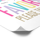 Rainbow Unicorn Birthday Party Favors Sign Poster (Hoek)