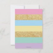 Rainbow Unicorn Birthday Party Girl Kaart (Achterkant)