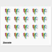 Rainbow Unicorn Birthday Party Heart Sticker (Vel)