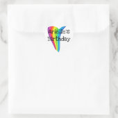 Rainbow Unicorn Birthday Party Heart Sticker (Tas)