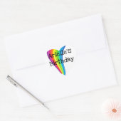 Rainbow Unicorn Birthday Party Heart Sticker (Envelop)