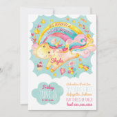 Rainbow Unicorn Birthday Party Invitation Kaart (Voorkant)