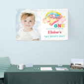 Rainbow Unicorn Birthday Party Photo Girl Spandoek (Beurs)
