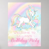 Rainbow Unicorn Birthday Party Signs Poster (Voorkant)
