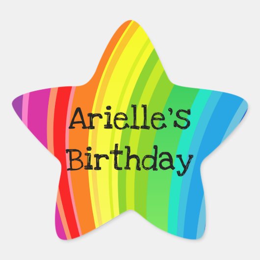 Rainbow Unicorn Birthday Party Star Sticker (Voorkant)