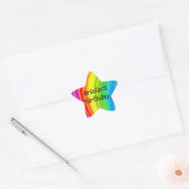 Rainbow Unicorn Birthday Party Star Sticker (Envelop)