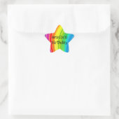 Rainbow Unicorn Birthday Party Star Sticker (Tas)