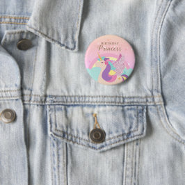 Rainbow Unicorn Birthday Princess Cute Ronde Button 5,7 Cm