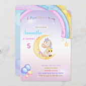 Rainbow Unicorn Birthday Uitnodiging (Voorkant / Achterkant)