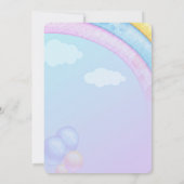 Rainbow Unicorn Birthday Uitnodiging (Achterkant)