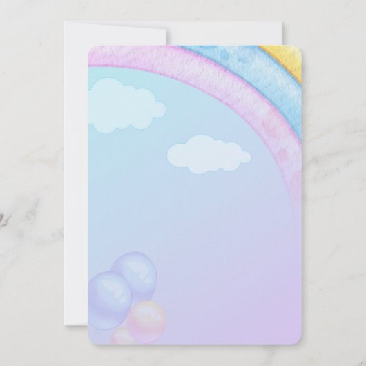 Rainbow Unicorn Birthday Uitnodiging (Achterkant)