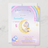 Rainbow Unicorn Birthday Uitnodiging (Voorkant)