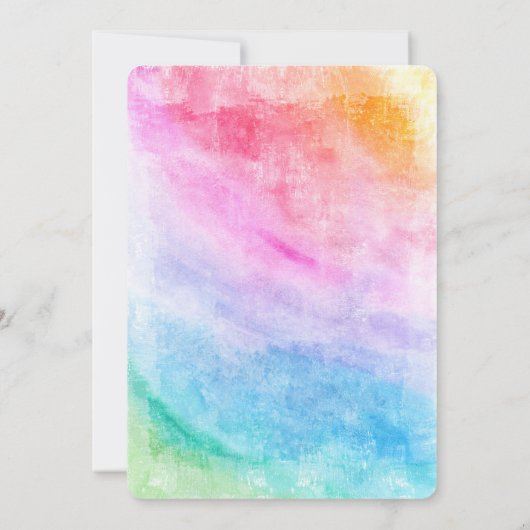 Rainbow Unicorn Birthday Uitnodiging (Achterkant)