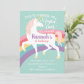Rainbow Unicorn Birthday Uitnodiging (Staand voorkant)