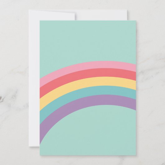 Rainbow Unicorn Birthday Uitnodiging (Achterkant)