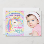 Rainbow Unicorn Birthday Uitnodiging (Voorkant)