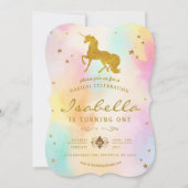 Rainbow Unicorn Birthday Uitnodiging (Voorkant)